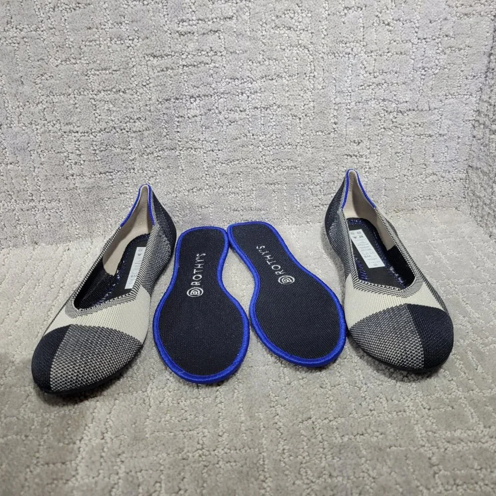 Rothy’s The Flat Cap Toe Black Slip On Round Toe Shoes Women's Size US 8, 9 - Picture 10 of 11